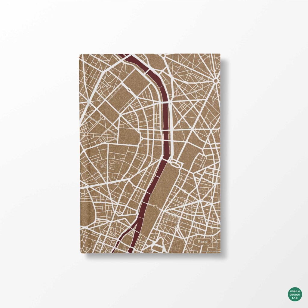 Paris City Map Diary – Hardcover